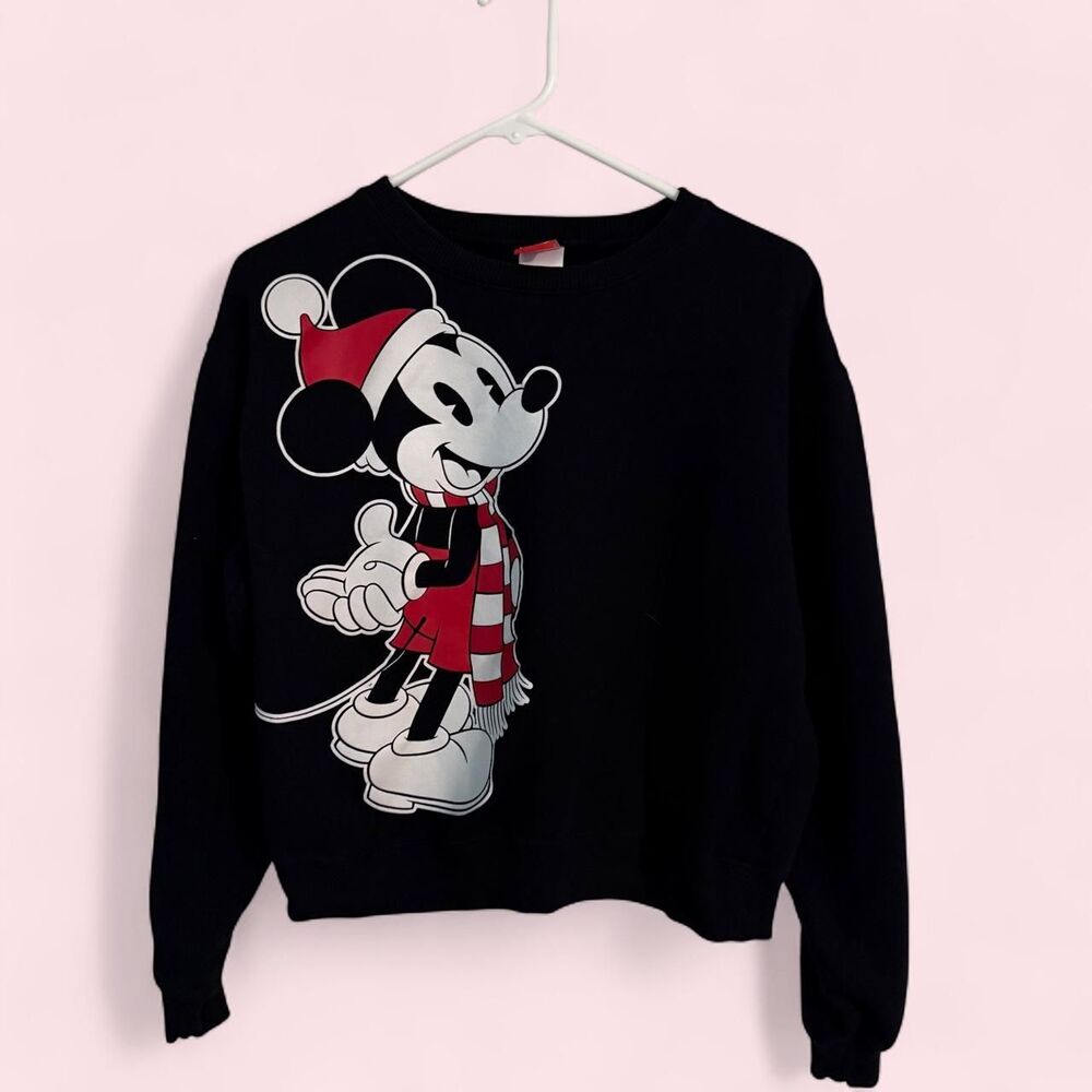 Women's Size Extra Small (XS) Disney Mickey Mouse Christmas Crewneck Sweatshirt